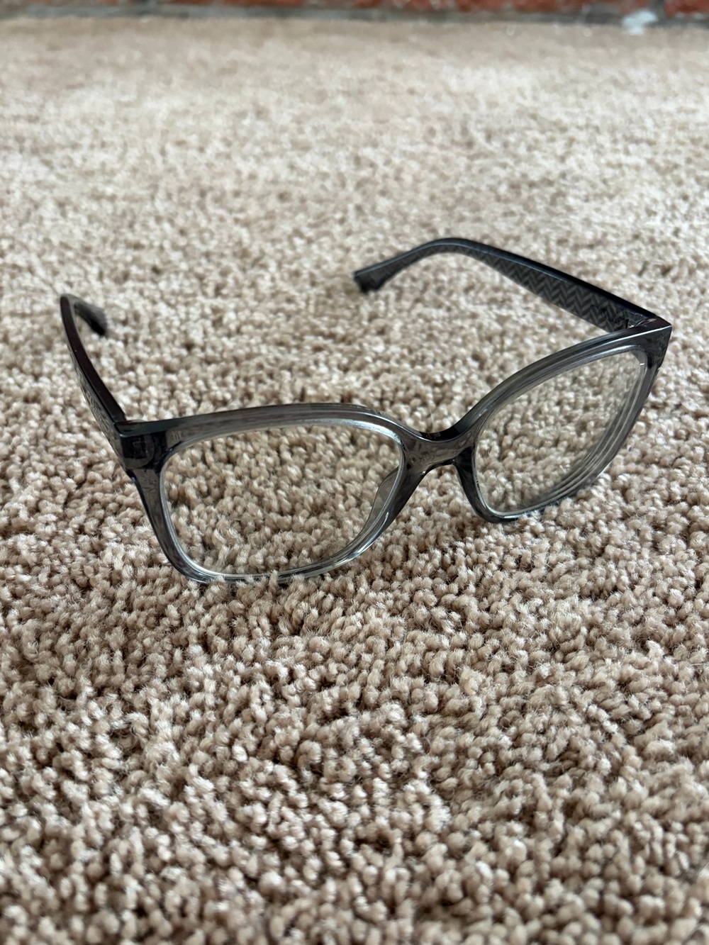 Ralph Lauren Translucent Gray Oversized Square glasses